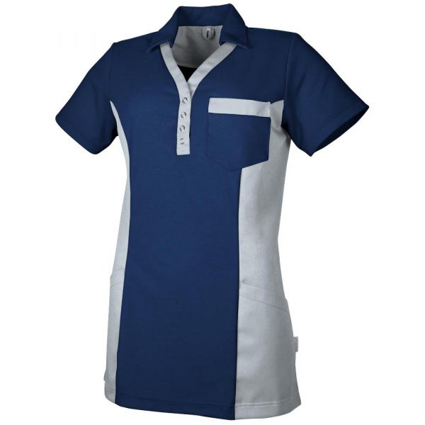 teamdress Polokasack für Damen im Pflegebereich in Marine Grau