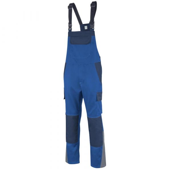 teamdress ecoRover Safety Plus Multinorm Latzhose mit Störlichtbogenklasse 2 und Chemikalienschutz in Blau Marine