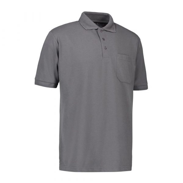 ID Pro Wear Herren Poloshirt mit Tasche in Silbergrau