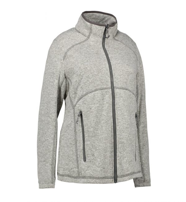 ID Zip'n'Mix Fleece Grau Melange für Damen Schräg