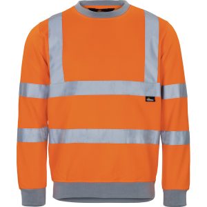 Warnschutz Sweatshirt nach Warnschutzklasse 3 in Warnorange von Vizwell